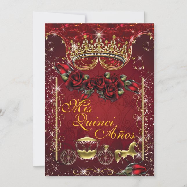 Quinceañera e invitaciones del fiesta del dulce 16 (Anverso)