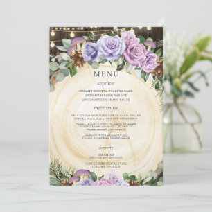 Quinceañera Encantada Selva Morado Menú Floral