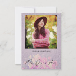 Quinceañera Español Floral Textil Textura Morado