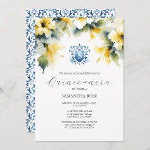 Quinceanera floral amarilla