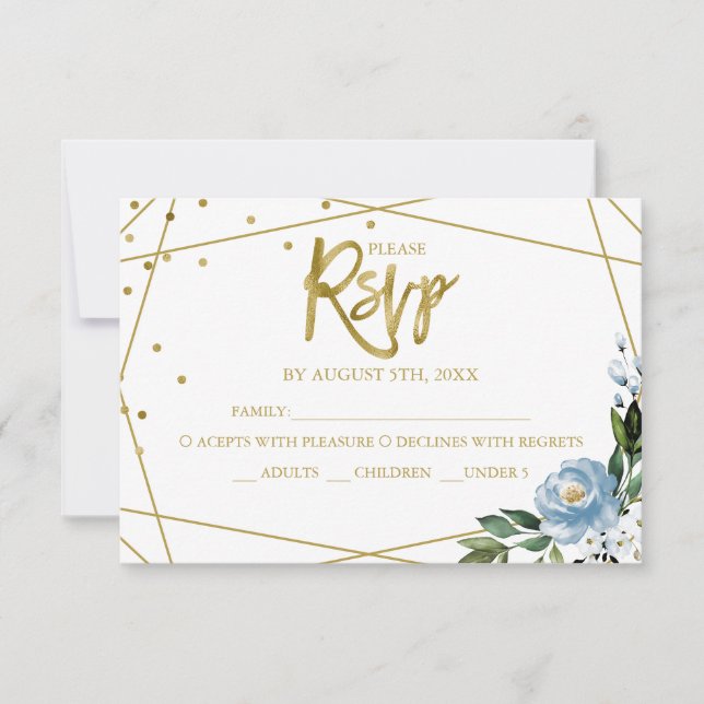 Quinceanera Floral Geometric Response Card (Anverso)