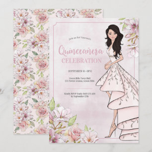 Quinceañera Glamour Chica 15ª invitación de cumple
