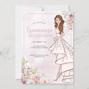 Quinceañera Glamour Chica Invitación magnética