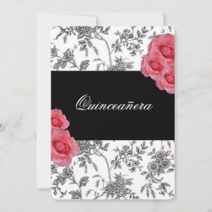 Quinceanera, Invitación a las rosas rosadas / Dulc