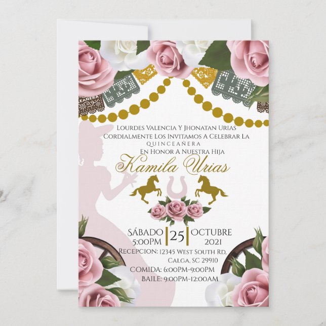 Quinceañera Invitación Charro (Anverso)