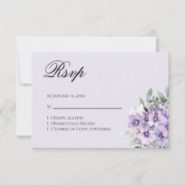 Quinceanera Lavender floral Reply RSVP Card