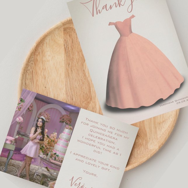 Quinceañera membrillo foto de agradecimiento tarje (Subido por el creador)