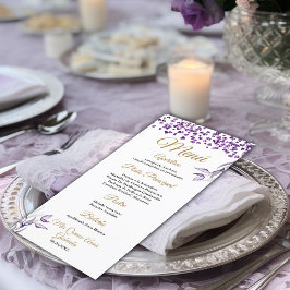 Quinceañera menú de cena de follaje morado