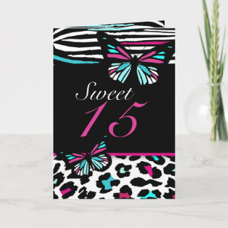 Quinceanera o dulce 16 Invitación a la mariposa, r