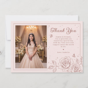 Quinceañera Rosa Dorado Rubor