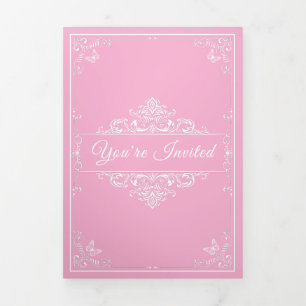 Quinceañera rosa Regal - Invitaciones a la foto Pe