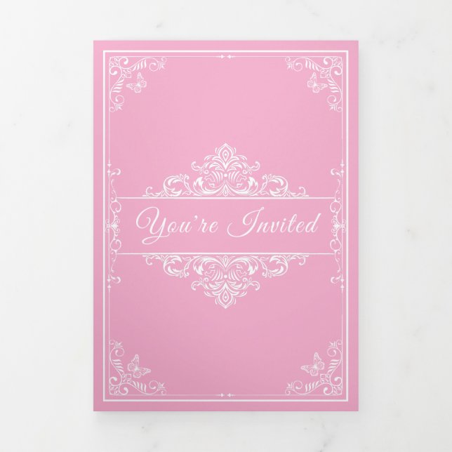 Quinceañera rosa Regal - Invitaciones a la foto Pe (Foto de portada)