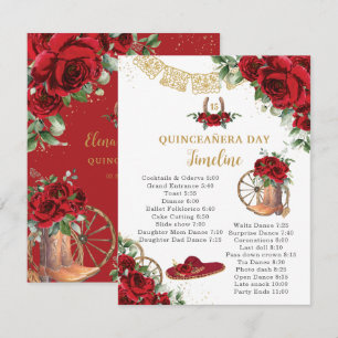 Quinceañera Rosas Rojas Botas Charro Floral Cronol