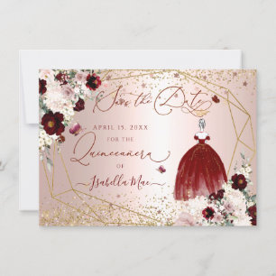 Quinceanera salva la invitación a borgoña