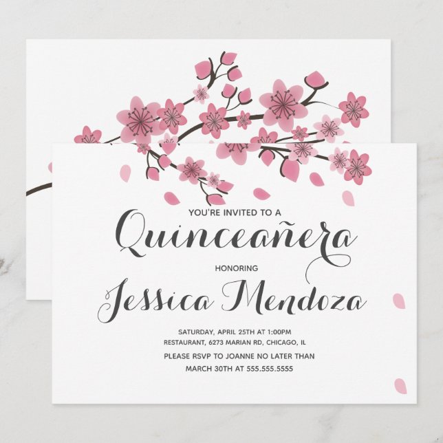 Quinceañera Sweet 15 Invitación (Anverso / Reverso)