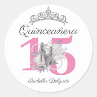 Quinceanera Tiara High Heels Pegatina