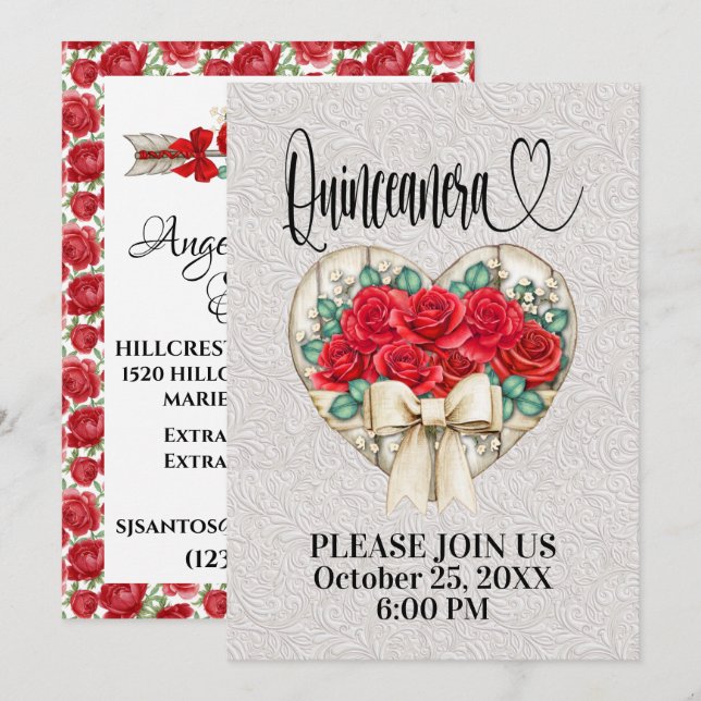 Quinceanera - Ver Invitación Atrás (Anverso / Reverso)