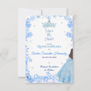 Quinceañera Winter Wonderland Guardar tarjeta de f