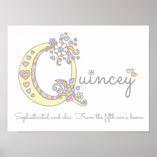 Quincey monograma chicas de arte nombre y signific