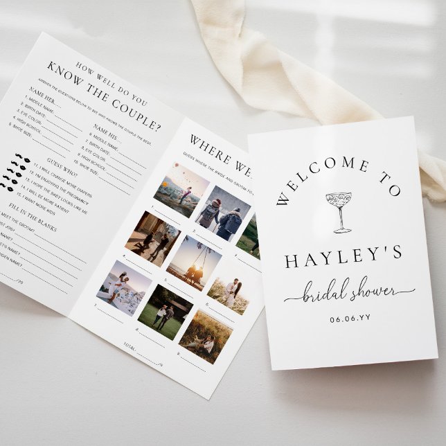 Quinn Script Bridal Shower Game and Menu Booklet (Subido por el creador)