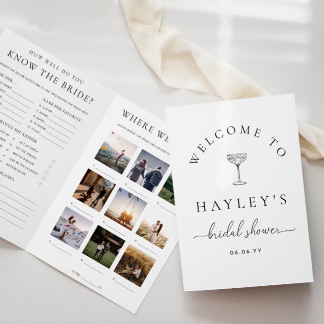 Quinn Script Bridal Shower Game and Menu Booklet (Subido por el creador)