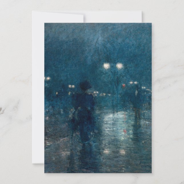 Quinta Avenida Nocturne | Childe Hassam (Anverso)