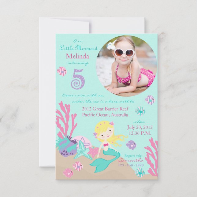 Quinta invitación del cumpleaños de la sirena (Anverso)