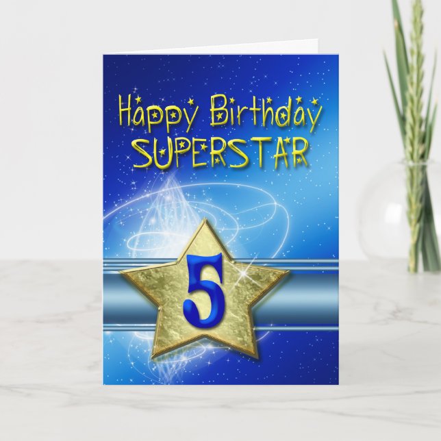 Quinta tarjeta de cumpleaños para Superstar (Anverso)