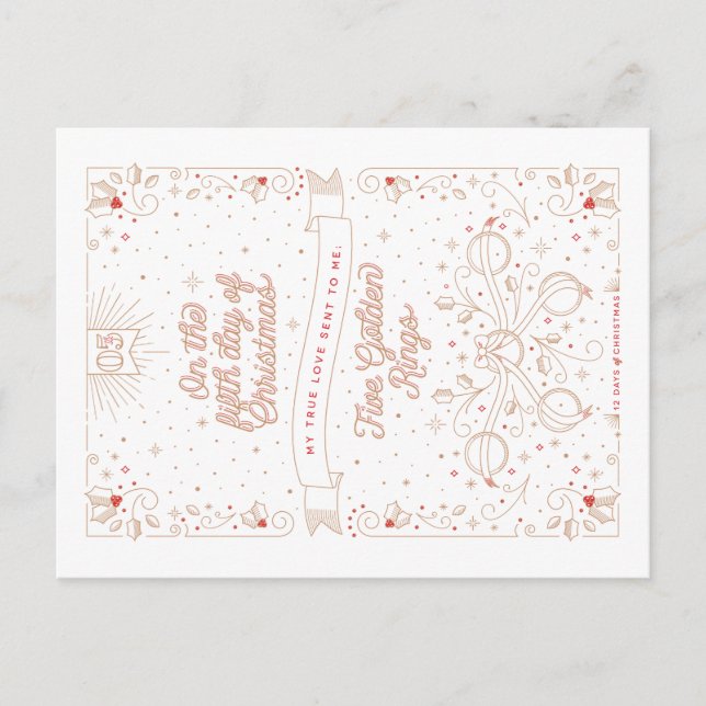 QUINTO DÍA de NAVIDAD/de postal del navidad (Anverso)