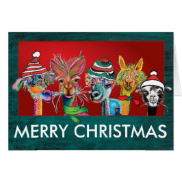 Quirky Alpacas Feliz tarjeta de Navidad 19-2