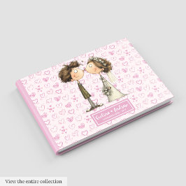Quirky Bride Groom libro de invitados personalizad