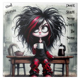 Quirky Coffee Lady No arranca azulejos cerámicos