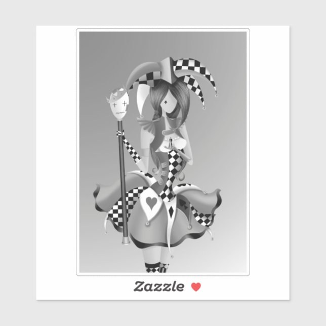 Quirky Jester y pegatina de marionetas (Hoja)