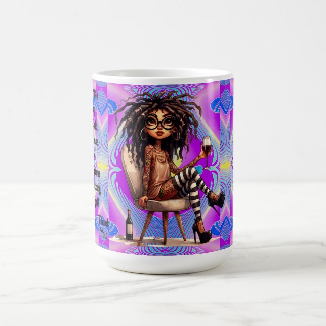 Quirky Lady Tattoos y la taza de luz de vino (Centro)