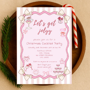 Quirky Navidades Cocktail Party Invitación Doodle