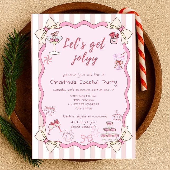 Quirky Navidades Cocktail Party Invitación Doodle (Subido por el creador)
