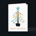 Quirky Retro Árbol de Navidad Mid Century Moderno<br><div class="desc">Dé a sus amigos y familia una original carta de vacaciones de mediados de siglo. Con su funky árbol de Navidad retro en turquesa,  naranja,  bronceado,  oro y negro seguro que será amado por todos los que lo reciben.</div>