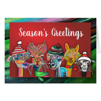 Quirky Season's Greetings Alpacas card 19-3