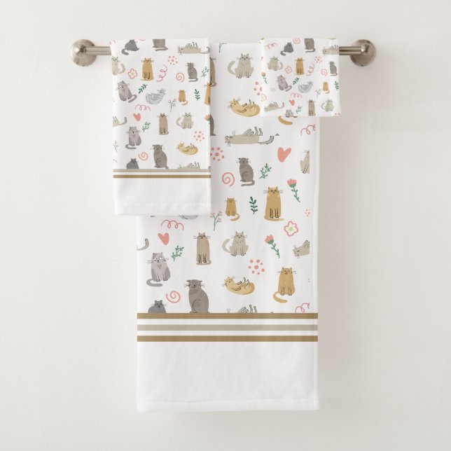 Quirky Whimsical Cats Pattern Ilustracion (In situ)