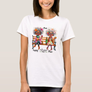 Quirky Wine Ladies Happy Place Ladies Camisetas