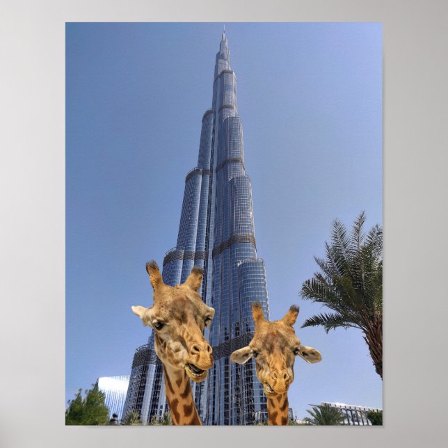 Quirosas jirafas en el arte en el muro de Burj Kha (Frente)