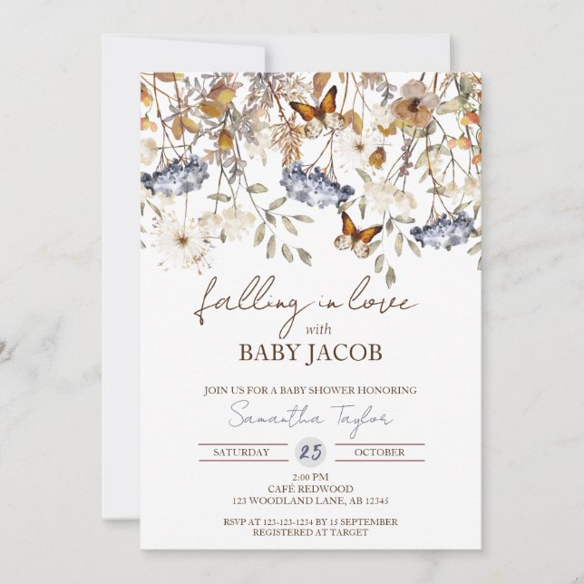 Quitándose de amor Invitación de Baby Shower (Anverso)
