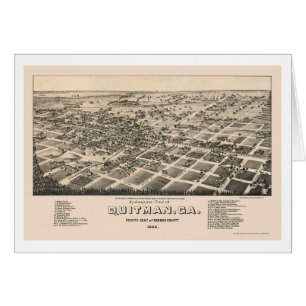 Quitman, mapa panorámico del GA - 1885