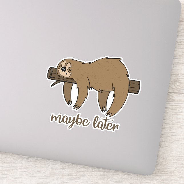 Quizás más tarde Pegatinas de Lazy Sloth (Detalle)