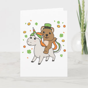 Quokka con tarjeta de Irlanda de Unicorn St. Patri