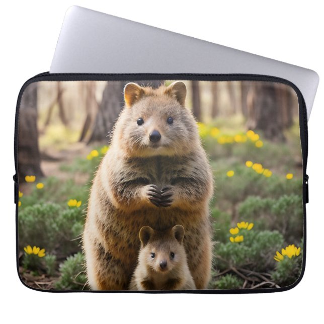 Quokka Madre Y Bebe, Funda Para Portátil (Frente)