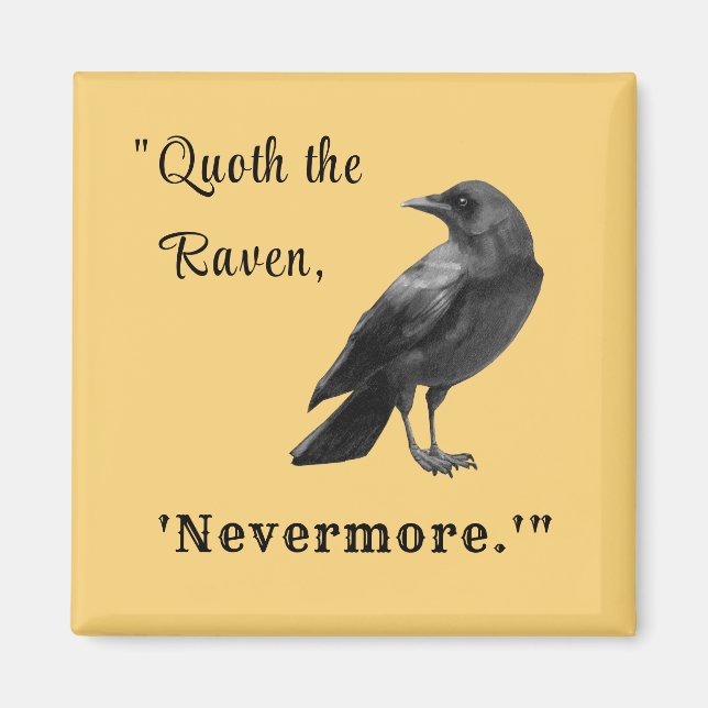 "Quoth el Raven..." Imán otoñal personalizado (Frente)