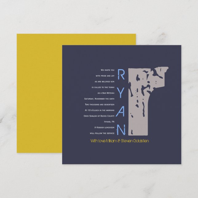 R Colección inicial Bar Bat Invitación Mitzvah (Anverso / Reverso)