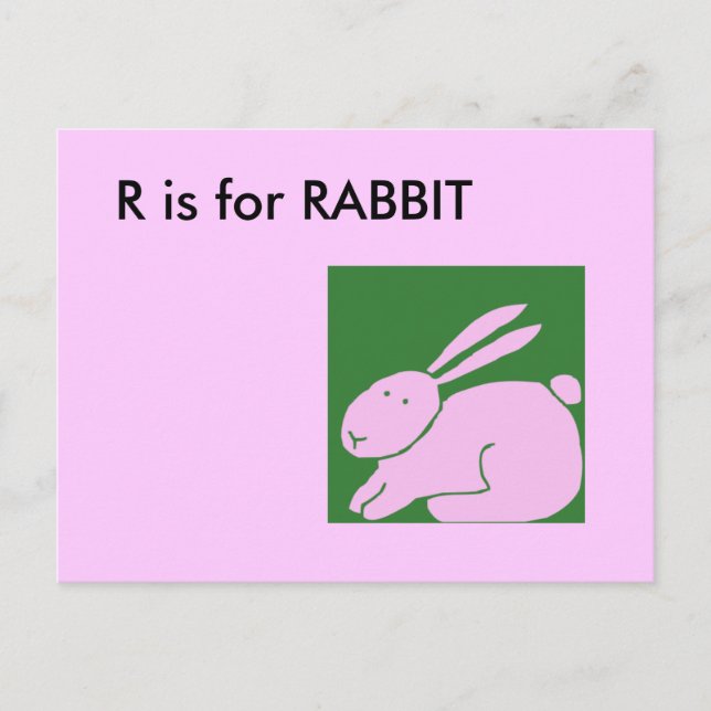 "R" es para la tarjeta flash del alfabeto de Conej (Anverso)