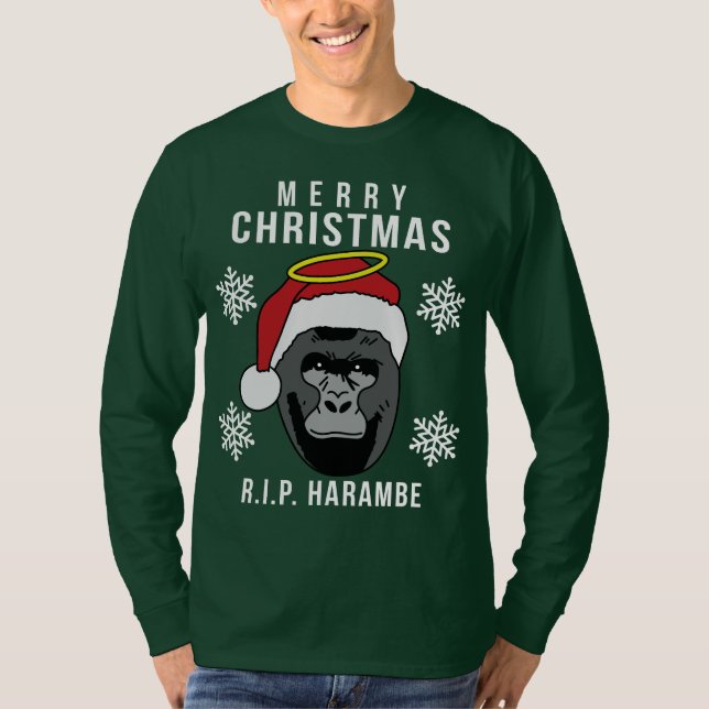 R.I.P. Suéter feo del navidad de Harambe (Anverso)